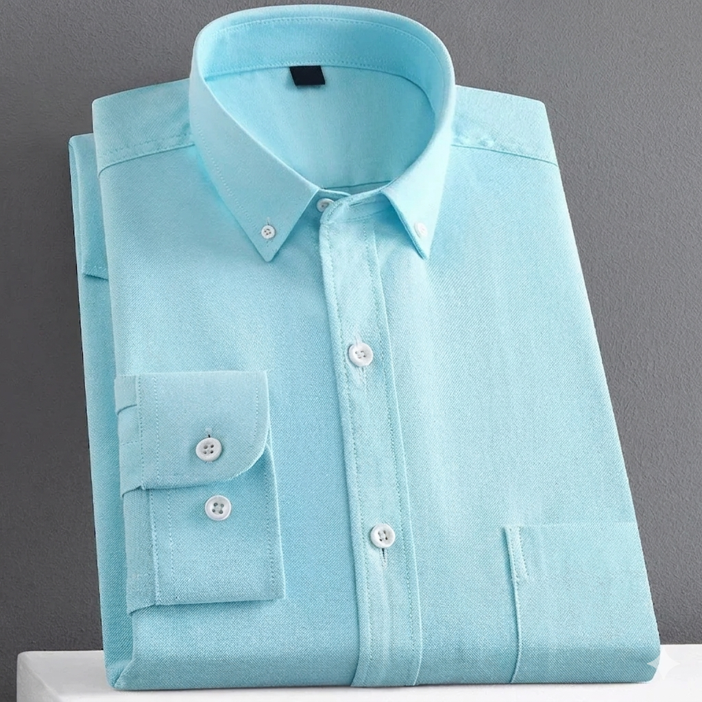 Men's Oxford Shirt – 100% Cotton, Long Sleeve, Solid Colour