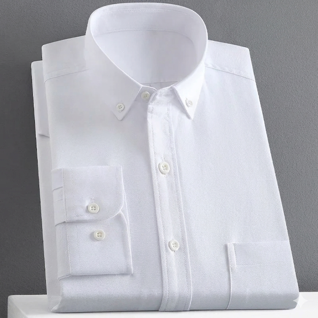 Men's Oxford Shirt – 100% Cotton, Long Sleeve, Solid Colour