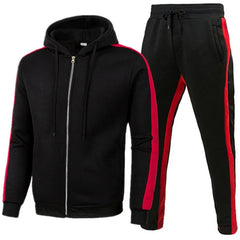 Men's Casual Gym Two-Piece Tracksuit Sets XXL Size Fleece Hoodie & Sweatshirt Winter Season Casual Wear