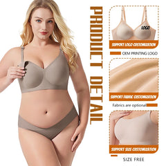 XXL Plus Size Women's Seamless Nursing Bra Soft Breathable Underwear for Pregnant Lactating for Baby Feeding Breastfeeding