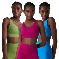 Women's Cross-Border Sports Bras Large Size Deep U Back Breathable Fabric Technology Shockproof Integrated Cup Fitness Yoga Bra