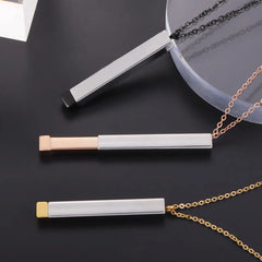 DUOYING New Fashion Stainless Steel Charm Gold Filled Retractable Letter Engraved Hip Hop Rectangle Pendant Accessories