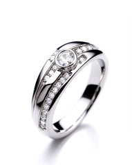 Fashionable Jewelry Pure Silver Women's Vintage Ring Plated with Rhodium 925 Silver