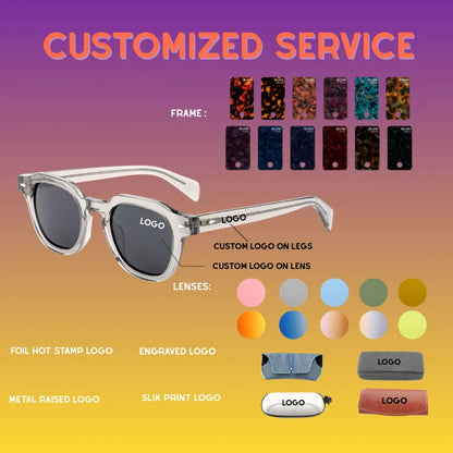 MCROONS Round Acetate Anti-Blue Light Glasses — Unisex