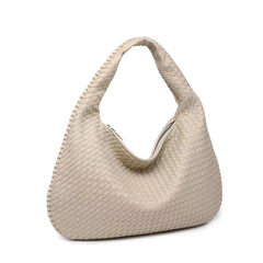 Fashion Women Classic Pu Leather Big Woven Hobo Bag for Ladies Braided Shoulder Bag with Zipper Closure