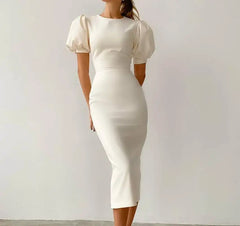 Custom Old Money Clothing Women High Quality Bodycon Elegant Short Sleeve Empire Waist Regular Fit Crew Neck Casual Eco-Friendly