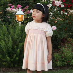 Girls Dresses 0 to 3 Years Embroidery Kid Smocked Lace Communion Custom Dresses Flower Children Dresses Girls 2 to 14 Years Old