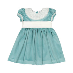 Baby Girls Velvet Pageant Dress Wide White Lace Collar Christmas Children Dresses for Special Occasion Dress With Sash Belt