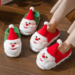 New Christmas slippers Santa Claus Women's Slippers Home Thick Bottom Non slip Men's Autumn Winter Slippers