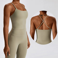 2024 New Arrivals Yoga Tank Top Inner Tops Outer Wear Sports Bra Running Fitness Longline Tank Top Women