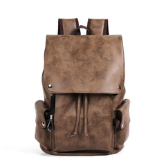 Custom PU Backpack Casual Bag for Men Laptop Backpack Leisure Bag Waterproof Fashion Men Leather Backpack