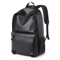MOYYI Leather Bags for Men School Bag PU Leather Rucksack Business 15.6 Inch Laptop Backpack Travelling