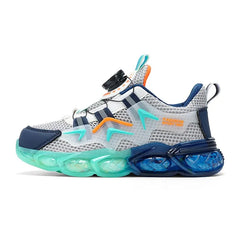 Fashion Boys and Girls Sneaker for Kids Double Layer Mesh Fabric Rotating Button Children Casual Sports Shoes