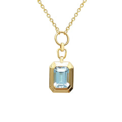 1000S Jewelry Gold Necklace 18K Solid Yellow Gold Natural Gemstone Sapphire Pedant Necklace