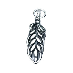 TY00553 Designer Retro 925 Sterling Silver Wheat Charm Feather Shape Kerry Jewelry Women's Anniversary Exquisite Jewelry