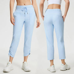 Women's Summer Slimming Legs Quick-Drying Breathable Cropped Sports Pants with Straight-Leg Fitness Design for Winter Exercise