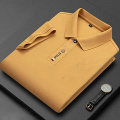 Summer Short Embroidered Logo Cotton T Shirt Male Golf Business Uniform Solid T Shirt for Men Soft Man Clothes Polo Shirt
