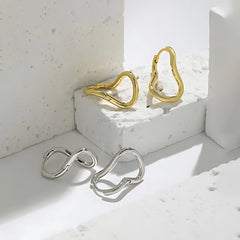 2025 Infinity Loop 925 Sterling Silver Gold Hoop Earrings Sculptural Minimal Design Jewelry for Women Modern Daily Style
