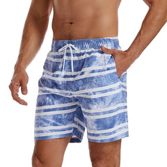Manufacturers Men's Quick Dry Beach Shorts Custom Striped Printed Designer Swim Trunks Plus Size Casual Board Shorts