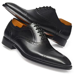 Hot Sale Elegant Luxury Dress Oxford Shoes Business Office Mules Shoes Men Italian Cow Leather Lace Closure Dress Shoes for Men