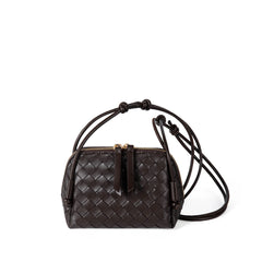 2026 Women Handmade Matte PU Woven Woven Single Vegan Leather Tote Bag with Braided Cross Body Strap Fashionable PU Summer Style