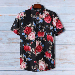 2024 New Arrival Men's Casual Satin Hawaiian Beach Shirt American Style Summer Short-Sleeved Sublimation Design Dropshipping