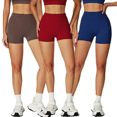 High Waist Nylon Fabric Casual Style Hot Shorts Belly Wrap Tight Slim Outdoor Running Fitness Yoga Shorts