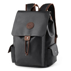 MOYYI PU Leather Bags for Men Waterproof Mochilas Men PU Leather Laptop Backpack