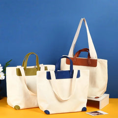 High Quality Premium Luxury Canvas Tote Bag Corporate Custom Promotional Handbag Thickened Single Shoulder Bag Business School